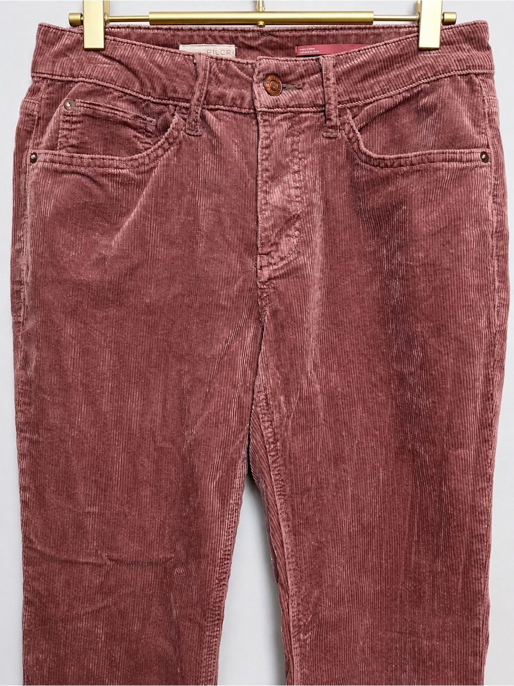Pilcro by Anthropologie | The Yaya Dusty Rose Corduroy Cropped Kick Flare Pants - Picture 7 of 9